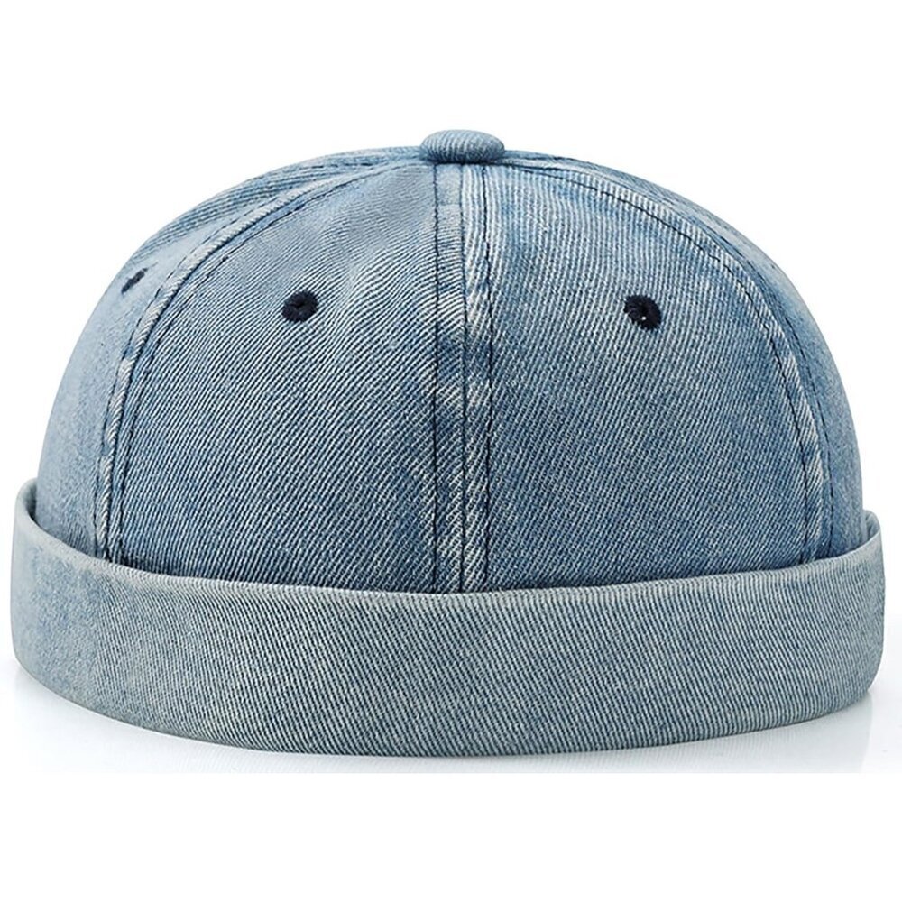 Denim Brimless Dome Hat Women Men Vintage Sailor Beanie Cap